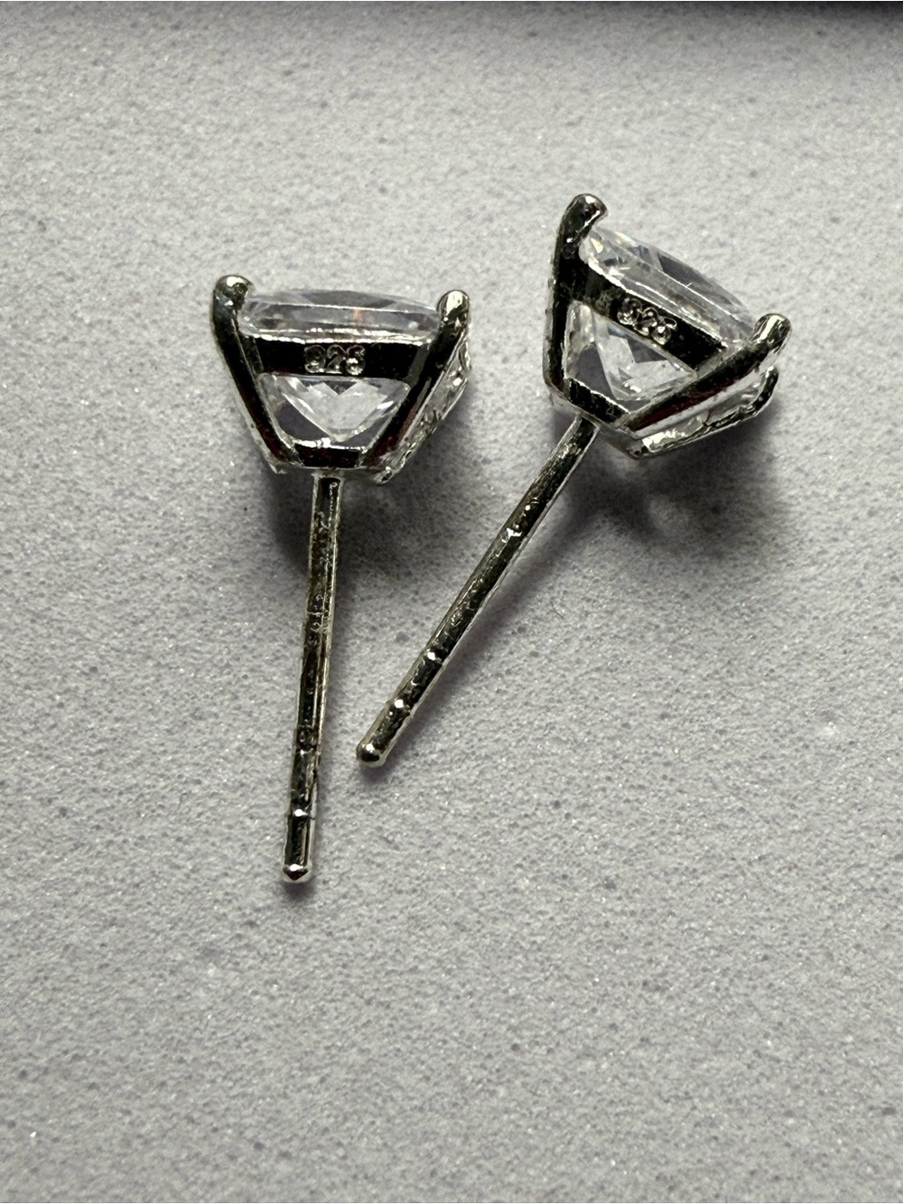 Silver Treasures 925 Sterling Silver CZ Square Stud Earrings NWT